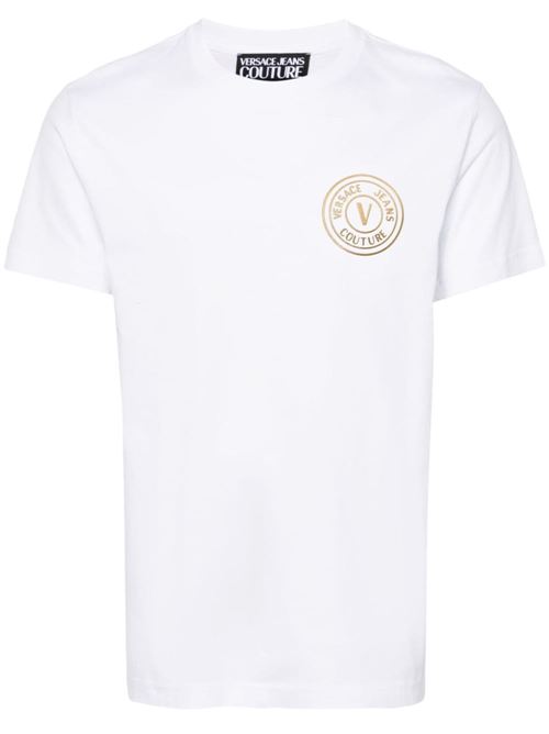 T-shirt uomo maniche corte bianca Versace jeans Couture | 77GAHT00CJ00TG03